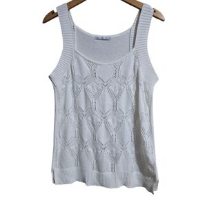 Kaily K Women's Size Medium White Knit Tank Top